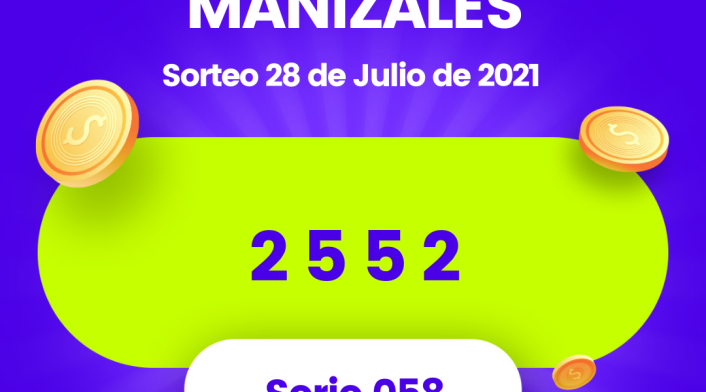 Lotería de Manizales resultados miércoles 28 de julio