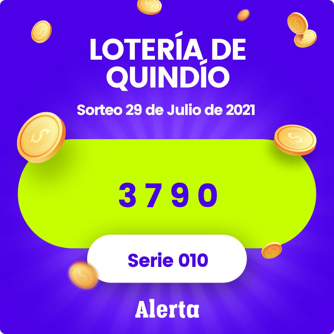 Lotería Quindío último sorteo 29 de julio