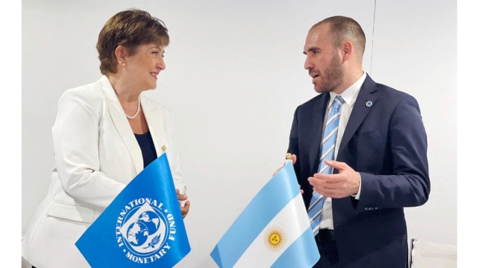 Kristalina Georgieva, directora del FMI y Martín Guzmán, ministro argentino de Economía