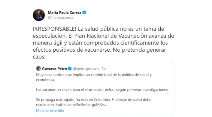 petro trino sobre vacunas y variante Delta