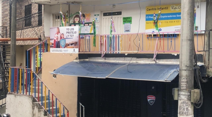 Centro infantil donde denunciaron el presunto abuso sexual de 14 niños en Medellín.