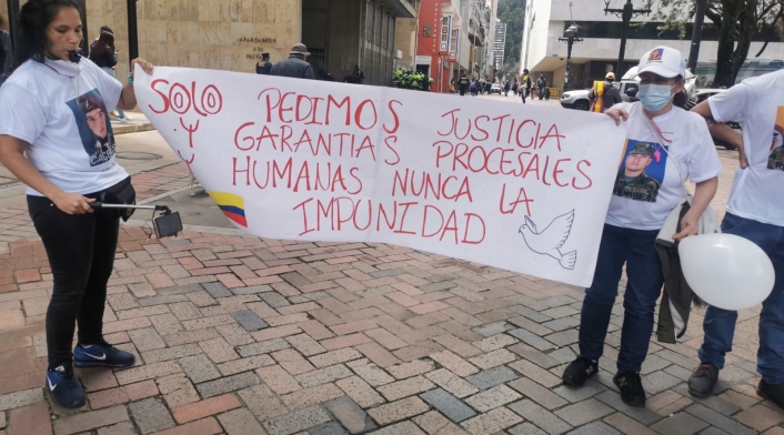 Protesta de familiares de exmilitares detenidos en Haití