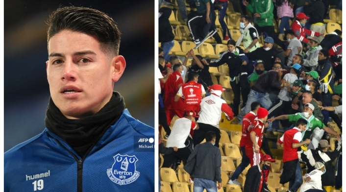 James Rodríguez y pelea de hinchas Santa Fe y Nacional