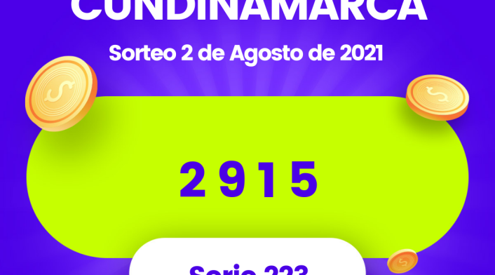 Lotería de Cundinamarca resultados lunes 2 de agosto