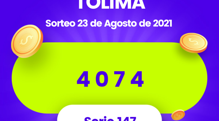Lotería de Tolima resultados lunes 23 de agosto
