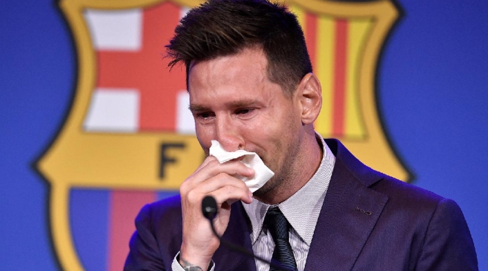 Messi en su despedida de Barcelona
