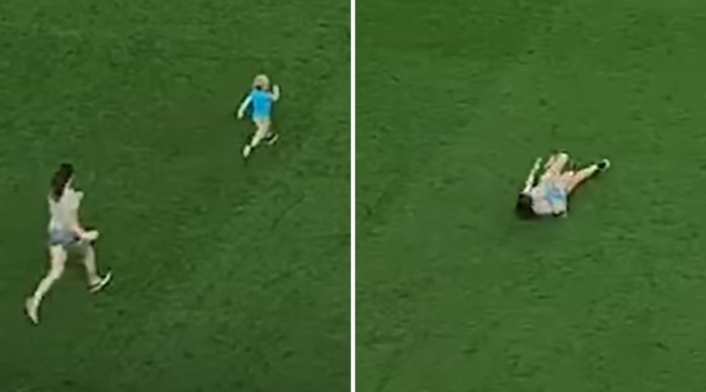 Niño invadió cancha en pleno partido de fútbol