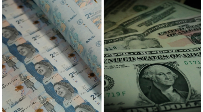 Peso colombiano devaluado frente al dólar