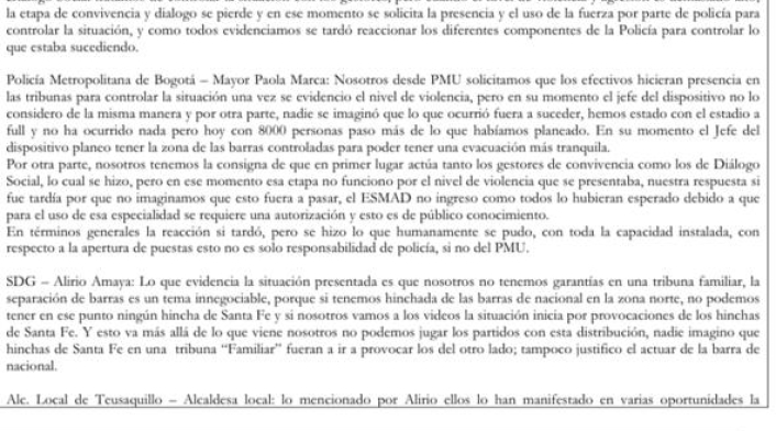 Actas PMU sobre pelea de hinchas Actas PMU sobre pelea de hinchas