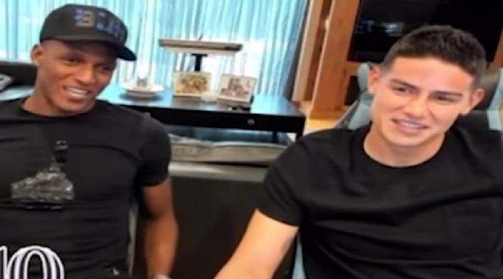 Yerry Mina y James Rodríguez