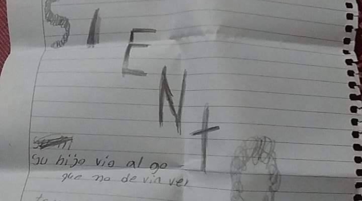 Carta sobre muerte de menor