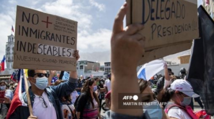 Manifestaciones en Chile contra los migrantes