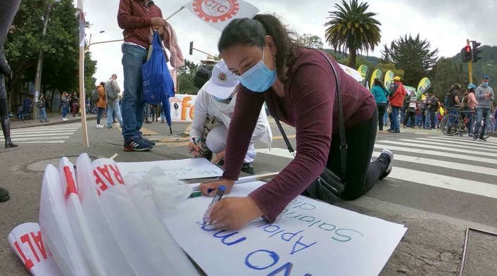 Protestas del paro nacional, en Bogotá.