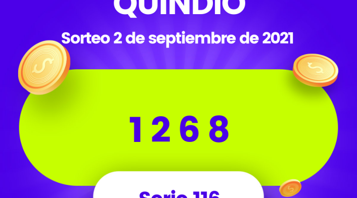 Lotería Quindío último sorteo 2 de septiembre