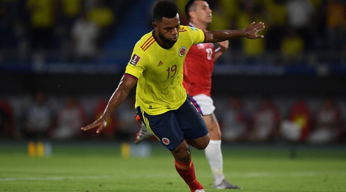 Miguel Ángel Borja con la Selección Colombia ante Chile Miguel Ángel Borja con la Selección Colombia ante Chile