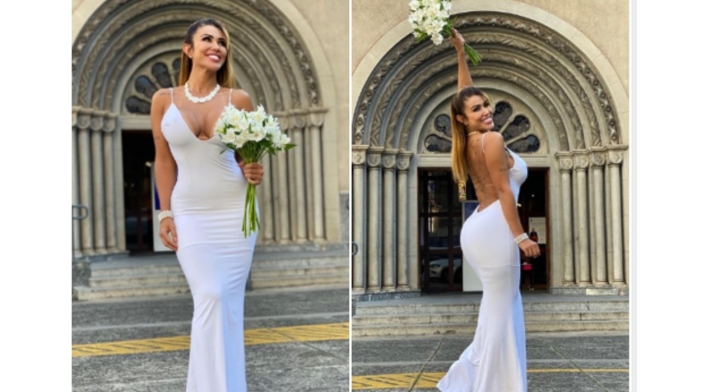 Modelo brasileña que se casó con ella misma