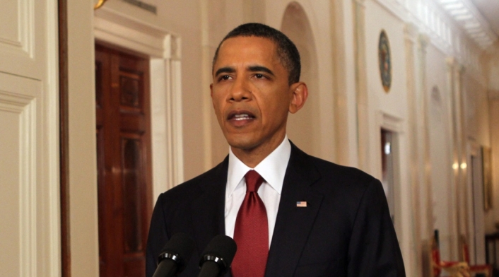 Obama en el momento que anuncia la muerte de Bin Laden Obama en el momento que anuncia la muerte de Bin Laden