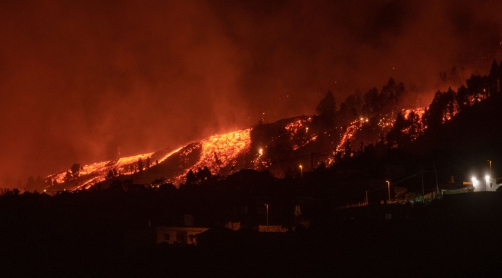 Erupción volcán Cumbre Vieja en Canarias, España