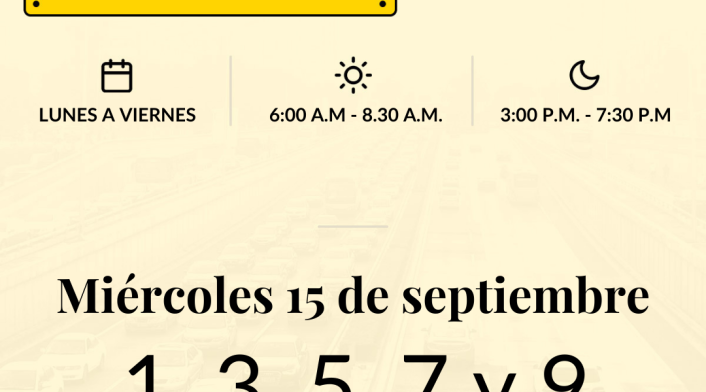Pico y placa HOY Bogotá 15 de de septiembre Pico y placa HOY Bogotá 15 de de septiembre