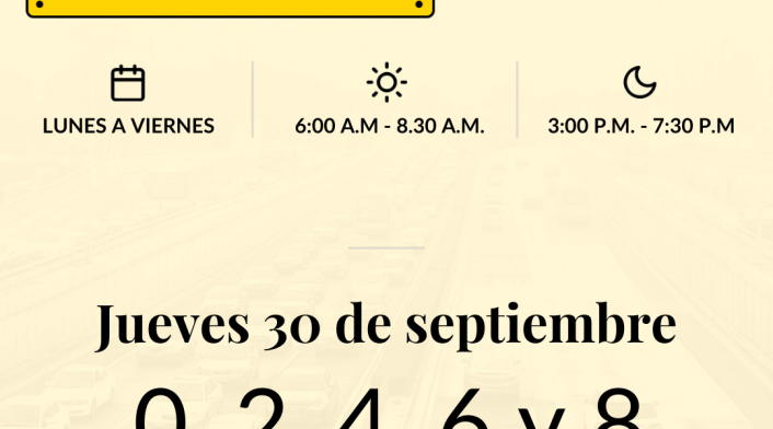Pico y placa hoy Bogotá jueves 30 de septiembre Pico y placa hoy Bogotá jueves 30 de septiembre