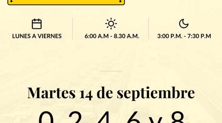 Pico y placa HOY Bogotá martes 14 de septiembre Pico y placa HOY Bogotá martes 14 de septiembre