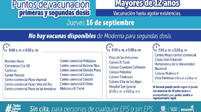 ersonas de 12 años en adelante se acerquen con su documento de identidad a recibir su primera o segunda dosis
