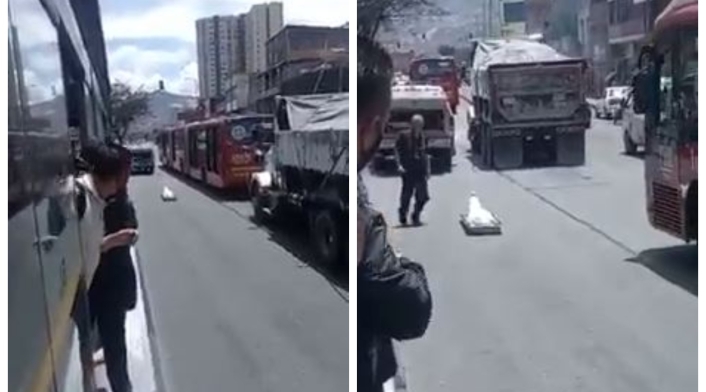Muerto que se cayó de carro de criminalística Muerto que se cayó de carro de criminalística