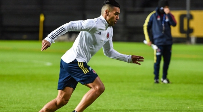 Selección Colombia entrenando en Uruguay