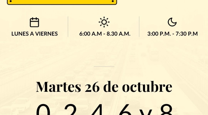 Pico y placa Bogotá - 26 de octubre Pico y placa Bogotá - 26 de octubre