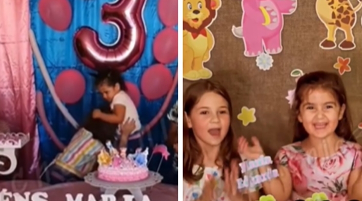 Niñas virales que se 'mechonean' en cumpleaños