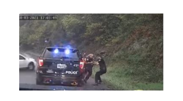 Policía salva a su compañera de accidente