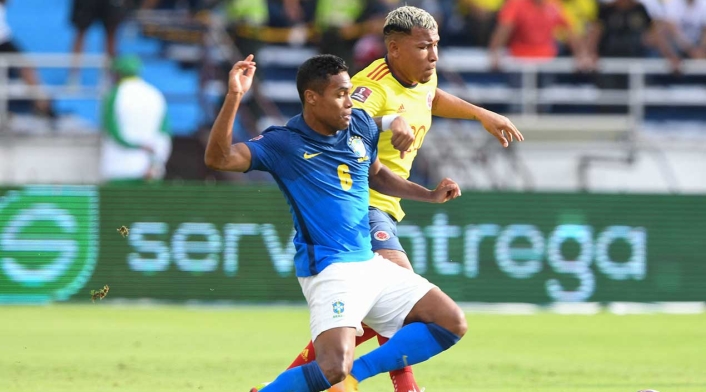 Roger Martínez con la Selección Colombia vs Brasil Roger Martínez con la Selección Colombia vs Brasil