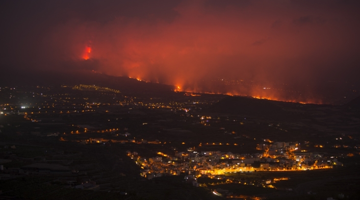 Volcán que hizo erupción en España