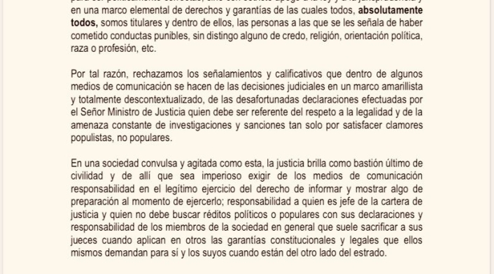COMUNICADO JUECES