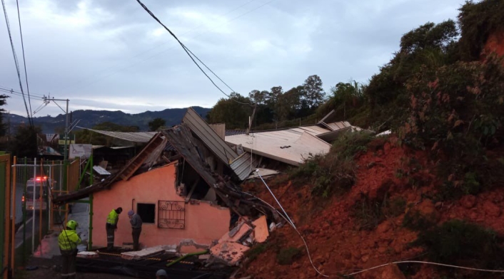 Zona del deslizamiento en La Ceja, Antioquia.