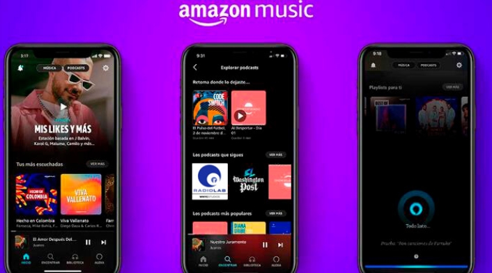 Interfaz de Amazon Music Amazon Music, plataforma de streaming de música