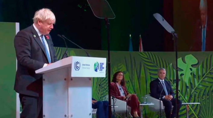 Boris Jhonson en el COP26 Boris Jhonson se pronuncia en el COP26