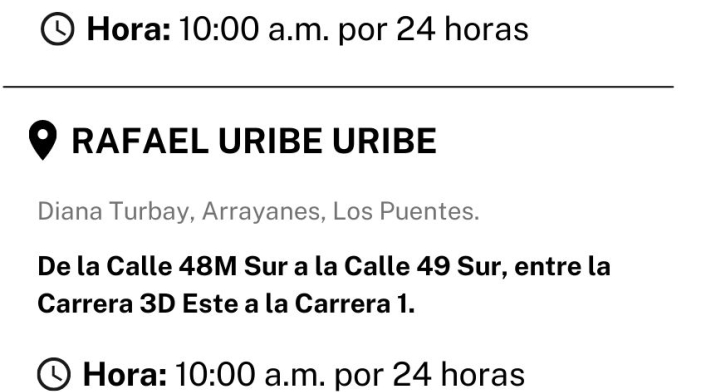 Cortes de agua para este 4 de noviembre
