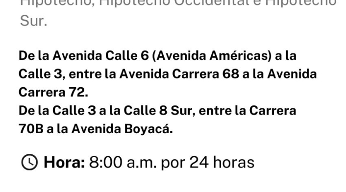 Cortes de agua en Bogotá