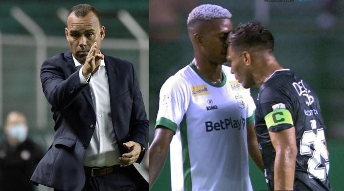 Dudamel, técnico del Cali y el cabezazo de Teo Gutiérrez a jugador del Quindío Dudamel, técnico del Cali.