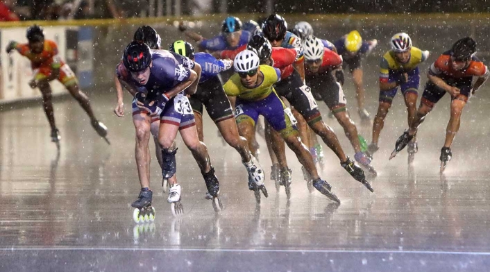 Mundial de patinaje - Ruta lluvia