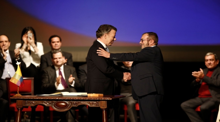 Juan Manuel Santos y Rodrigo Londoño Juan Manuel Santos y Rodrigo Londoño