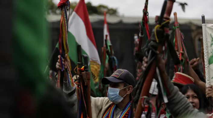 La Policía está en alerta por una posible marcha indígena hacia Bogotá desde Cauca y Nariño. La Policía está en alerta por una posible marcha indígena hacia Bogotá desde Cauca y Nariño.