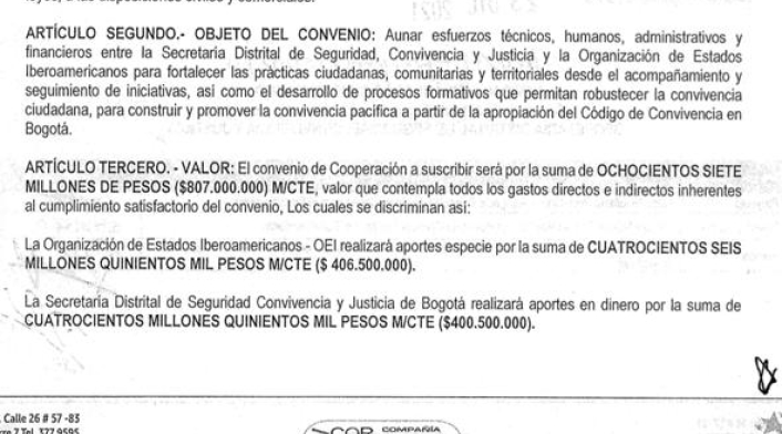 Contrato de Secretaría de Seguridad de Bogotá Contrato de Secretaría de Seguridad de Bogotá