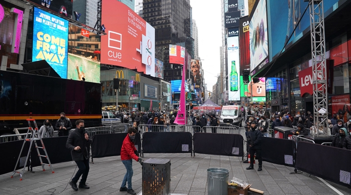 Preparativos para Fin de Año de Times Square