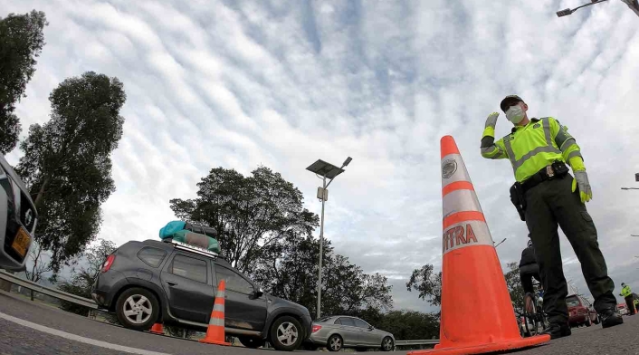 Vías de Bogotá con trancones