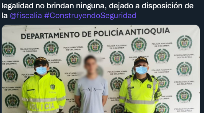 Photoshop en captura de la Policía de Antioquia Photoshop en captura de la Policía de Antioquia