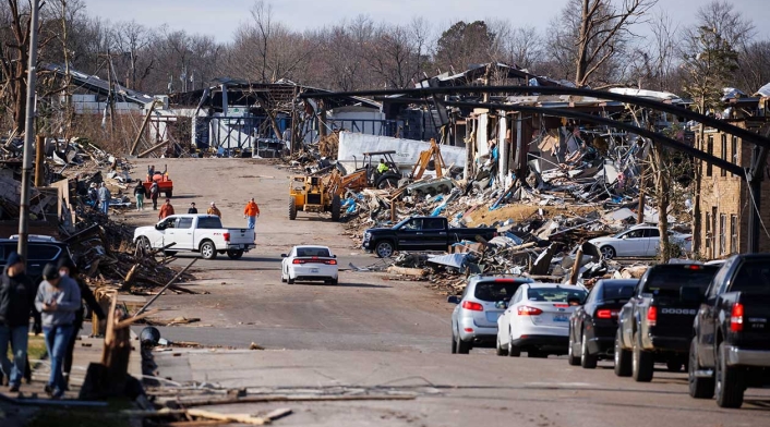 Destrucción causada por el Tornado en Kentucky, EE.UU.