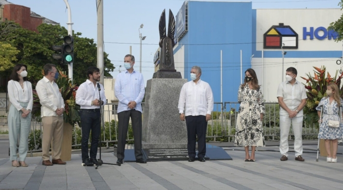 Rey Felipe VI en la develación del monumento 'Paz y Libertad'