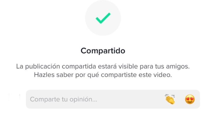 Botón de compartido en TikTok